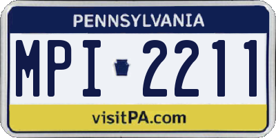 PA license plate MPI2211