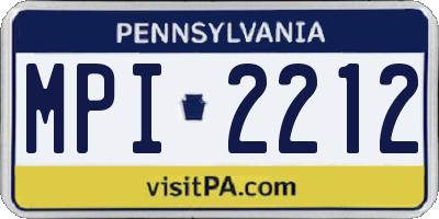 PA license plate MPI2212