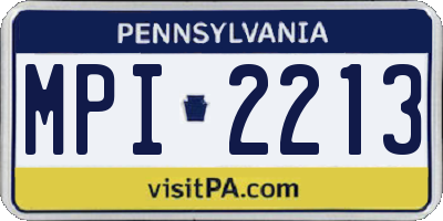 PA license plate MPI2213