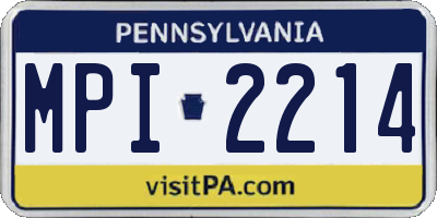 PA license plate MPI2214