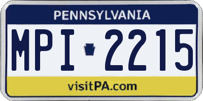 PA license plate MPI2215