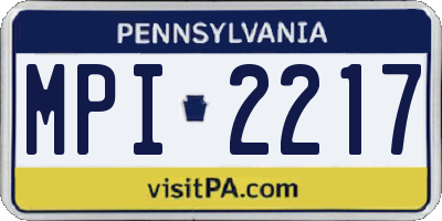 PA license plate MPI2217