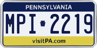PA license plate MPI2219