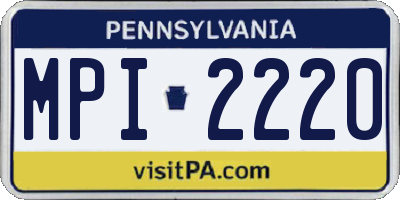 PA license plate MPI2220
