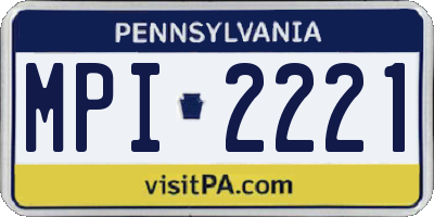 PA license plate MPI2221