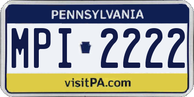 PA license plate MPI2222