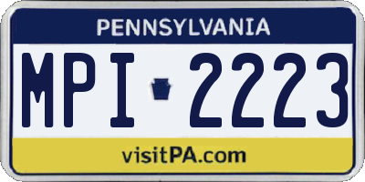 PA license plate MPI2223