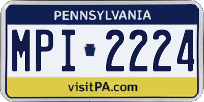 PA license plate MPI2224