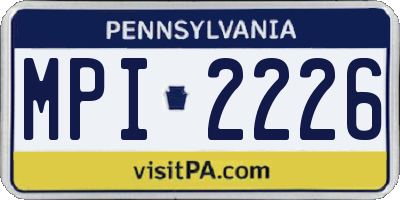 PA license plate MPI2226