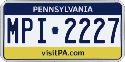 PA license plate MPI2227