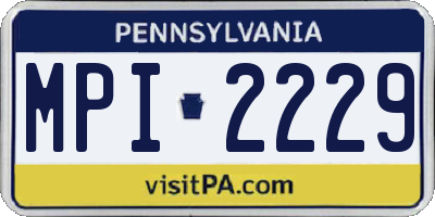 PA license plate MPI2229