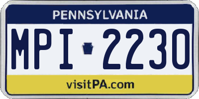 PA license plate MPI2230