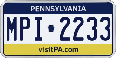 PA license plate MPI2233
