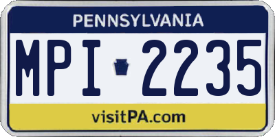 PA license plate MPI2235