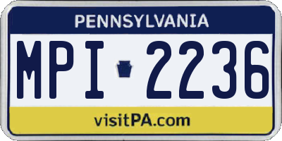 PA license plate MPI2236