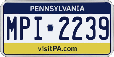 PA license plate MPI2239