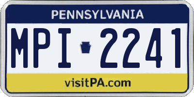 PA license plate MPI2241
