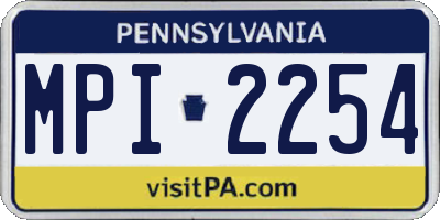 PA license plate MPI2254