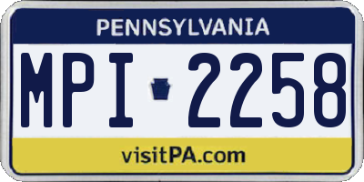 PA license plate MPI2258