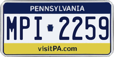 PA license plate MPI2259