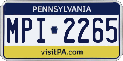 PA license plate MPI2265