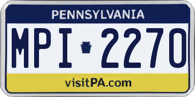 PA license plate MPI2270