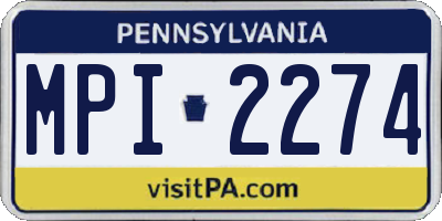 PA license plate MPI2274