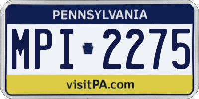 PA license plate MPI2275