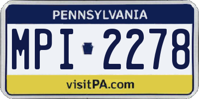 PA license plate MPI2278
