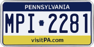 PA license plate MPI2281