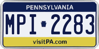 PA license plate MPI2283