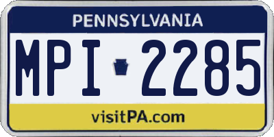 PA license plate MPI2285