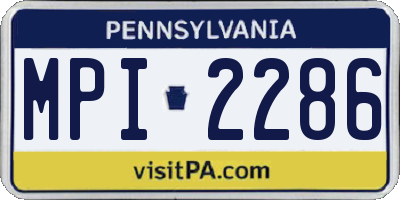 PA license plate MPI2286