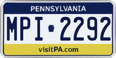 PA license plate MPI2292