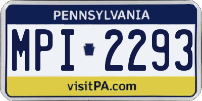 PA license plate MPI2293