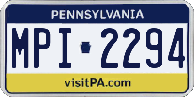 PA license plate MPI2294