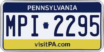 PA license plate MPI2295