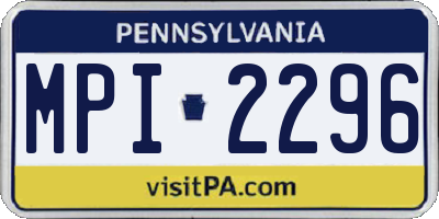 PA license plate MPI2296