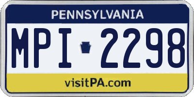 PA license plate MPI2298