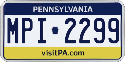 PA license plate MPI2299