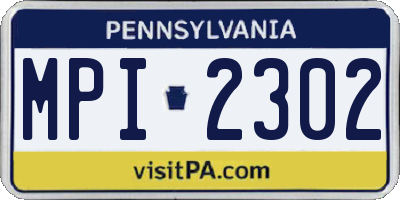 PA license plate MPI2302