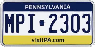 PA license plate MPI2303