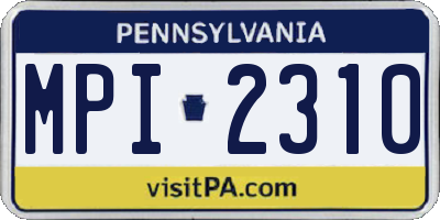 PA license plate MPI2310