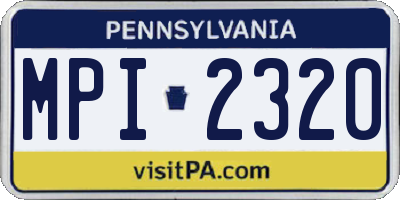 PA license plate MPI2320