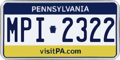 PA license plate MPI2322