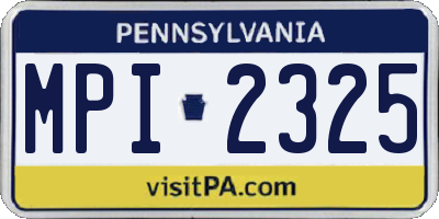 PA license plate MPI2325