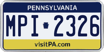PA license plate MPI2326
