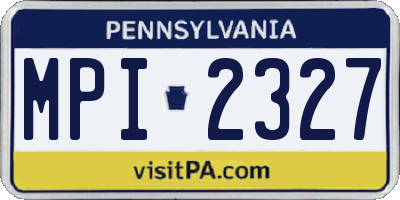 PA license plate MPI2327