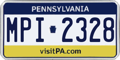 PA license plate MPI2328