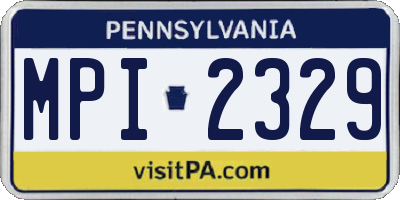 PA license plate MPI2329